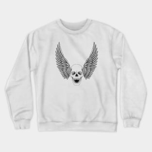 Skull with Wings line art Crewneck Sweatshirt